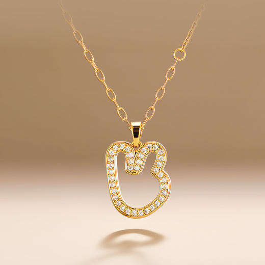 袋鼠团团锆石项链 商品图3