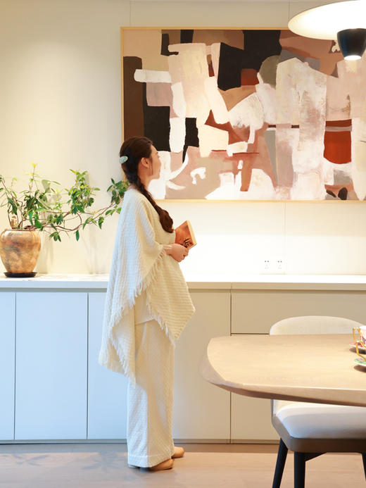 【抖音专属】云山白·流苏披肩（21705029-云山白） 商品图4