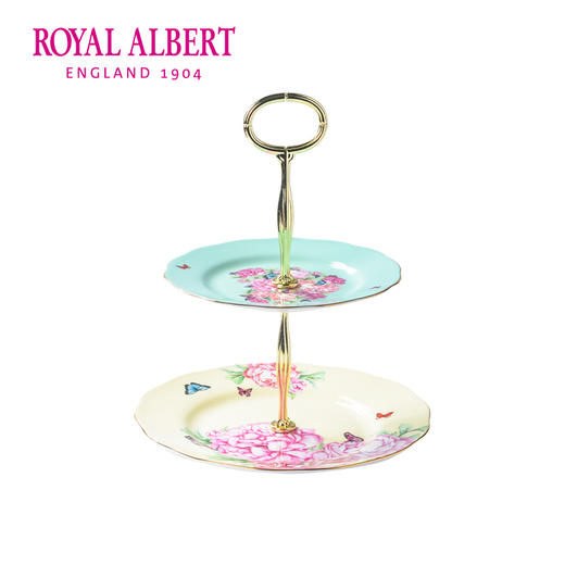 Royal Albert皇家阿尔伯特米兰达联名款骨瓷蛋糕架双层点心盘欧式 商品图0