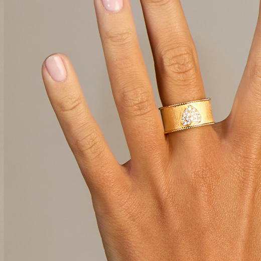 北京仓｜MYA-BAY-HEART CROWN-金色 宽面 心形 锆石 戒指［比利时设计师］ 商品图0