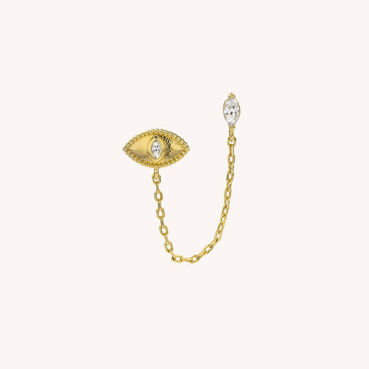 订购8周到｜MYA-BAY-MIDNIGHT-眼睛 锆石 双耳钉（单只）［比利时设计师］ 商品图0