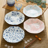 【特惠6折，无货退款】日本进口有古窑日式釉下彩陶瓷盘子花集圆盘套装家用菜盘餐盘餐具有古窯八角盘4盘套装 商品缩略图0