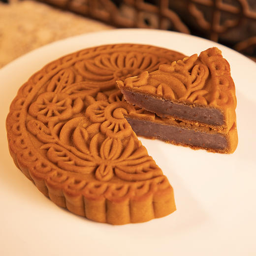 小黄油皮映月团圆中秋大月饼礼盒清香双柚味或芋泥奇亚籽味1000g 商品图1