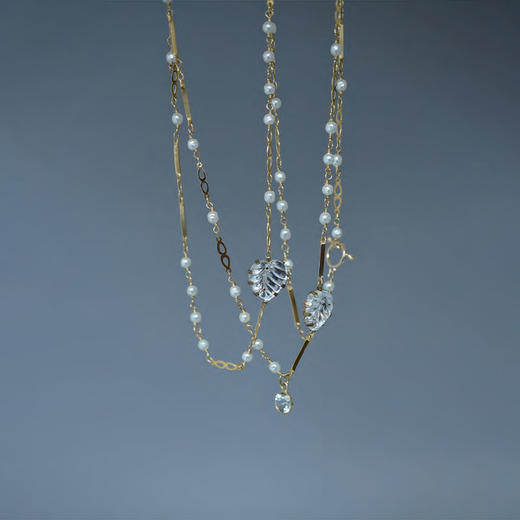 订购4周到｜Monshiro-hanamizuki-水晶 山茱萸 长项链［日本设计师］ 商品图0