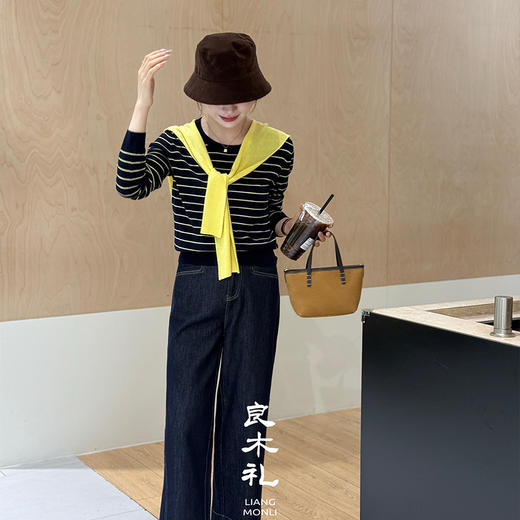 良木礼九分直筒裤（小橙子）（Q258110） 商品图1