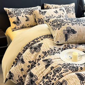 【换季出清】自然醒美拉德风格雕花牛奶绒四件套QJ