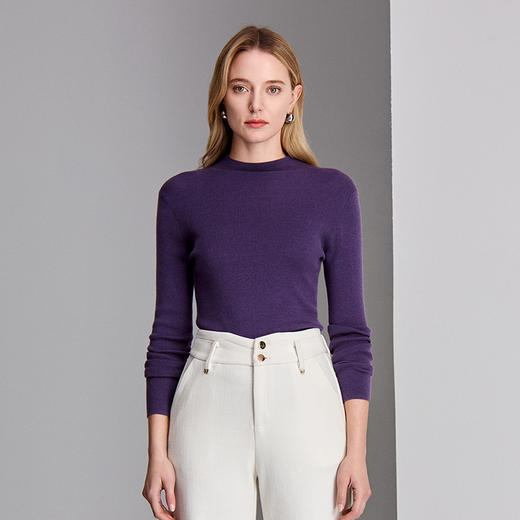 EITIE爱特爱小立领套头薄衫多色可选针织衫8401104 商品图6