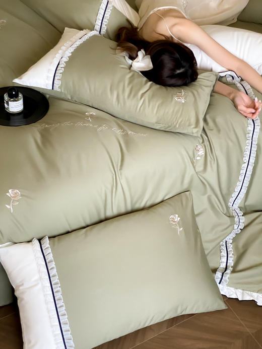 自然醒全棉水洗棉刺绣四件套-玫瑰园AN 商品图12