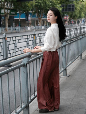 盛唐牡丹| 真丝红云纱松紧腰阔腿裤