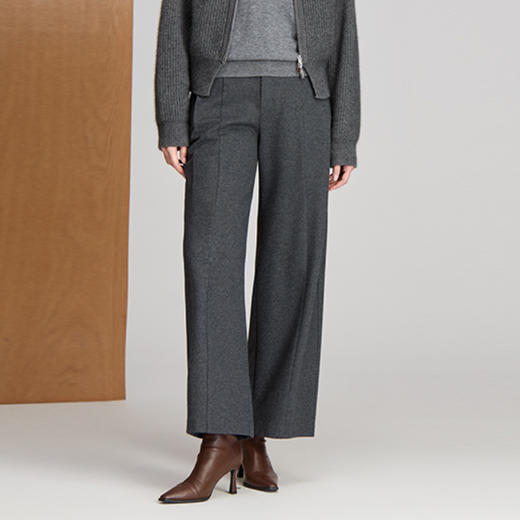 EITIE爱特爱直筒版型高腰显瘦保暖冬季新款长裤8405105 商品图3