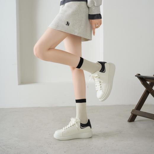 西村名物2025年秋季新款超轻厚底舒适透气系带休闲鞋小白鞋运动鞋T25CM31781 商品图3