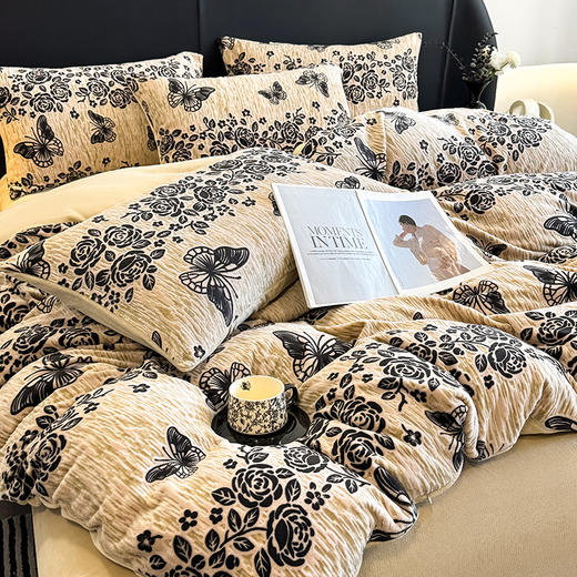 【换季出清】自然醒美拉德风格雕花牛奶绒四件套QJ 商品图6