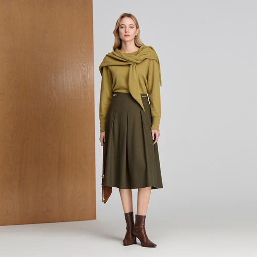 EITIE爱特爱圆领套头亲肤舒适披肩可拆卸时尚针织衫8401110 商品图12