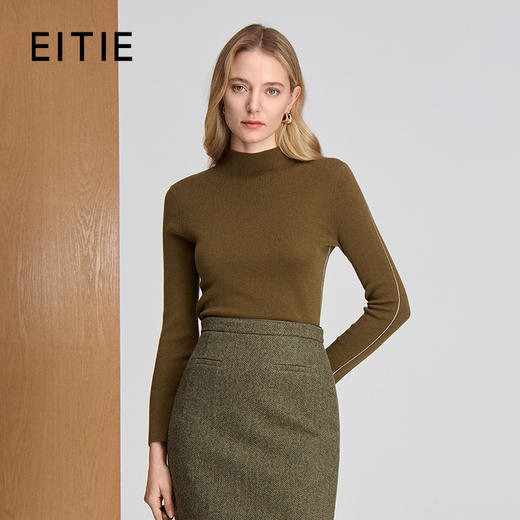 EITIE爱特爱小立领套头薄衫多色可选针织衫8401104 商品图2