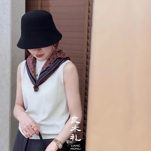 【不退不换】良木礼天丝无袖上衣（X7405） 商品图4