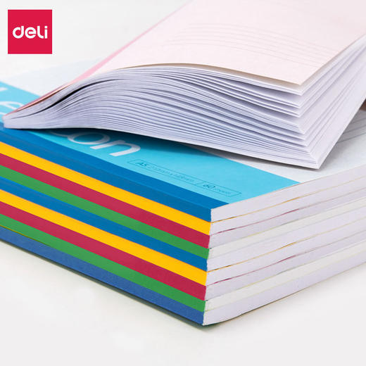 得力笔记本60张软面抄A5无线胶装记事本7653办公软抄学生/本 商品图4