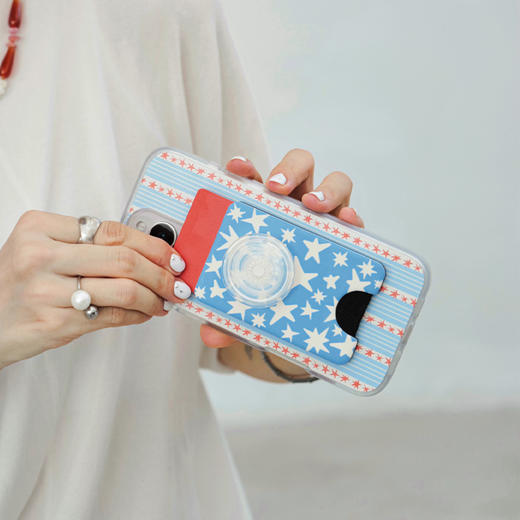 【丹宁星星】大小星星·MagSafe卡包 WALLET卡包 Wallet of Magsafe磁吸卡包系列 蓝色 星星 商品图1