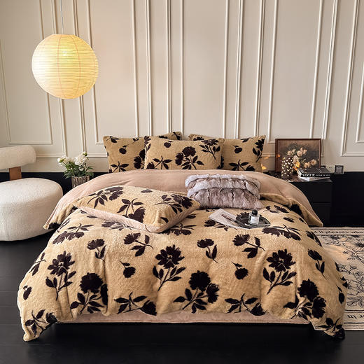 【换季出清】自然醒美拉德风格兔毛系列单被套QJ 商品图1