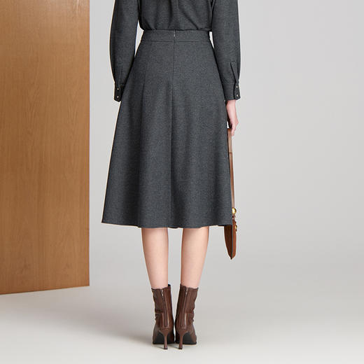 EITIE爱特爱高腰百褶设计时尚显瘦保暖半裙8406106 商品图8