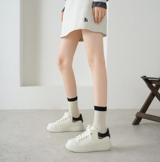 西村名物2025年秋季新款超轻厚底舒适透气系带休闲鞋小白鞋运动鞋T25CM31781 商品图2