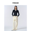 VIMAGE纬漫纪假两件修身显瘦羊毛针织衫V2401104 商品缩略图0
