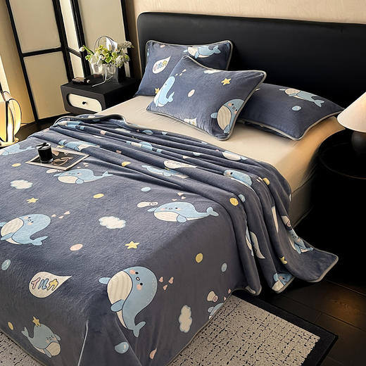 【换季出清】自然醒A类纯色印花高克重加厚保暖包边牛奶绒床单单件加绒冬天绒毯法兰绒学生防滑珊瑚绒毛毯QJ 商品图9