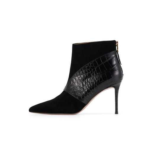 westory2024秋冬新款法式优雅时尚细高跟短筒尖头时装靴女W24DS84091 商品图3