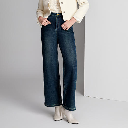 EITIE爱特爱纯棉亲肤绒厚牛仔面料保暖显瘦裤子8405108 商品图3