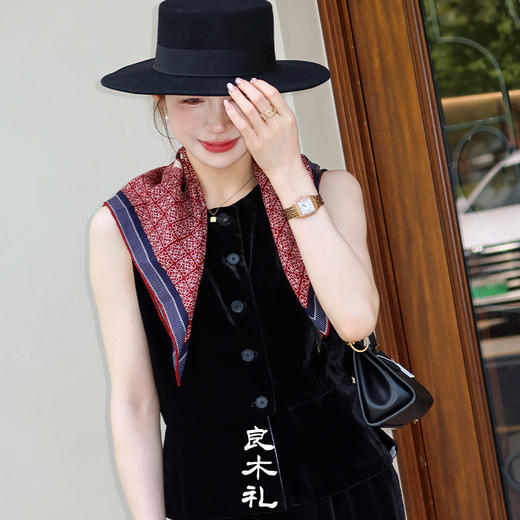 【部分现货】良木礼真丝丝绒马甲（M034） 商品图0