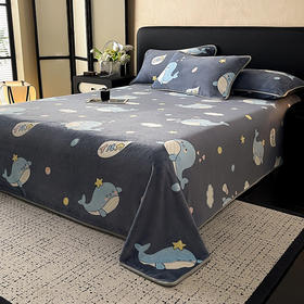 【换季出清】自然醒A类纯色印花高克重加厚保暖包边牛奶绒床单单件加绒冬天绒毯法兰绒学生防滑珊瑚绒毛毯QJ