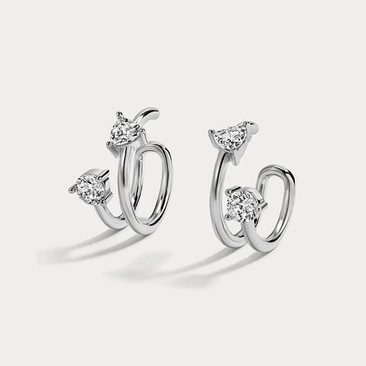 北京仓｜Lili Claspe-Eraz-银色 双圈 锆石 耳廓夹［美国设计师］ 商品图1