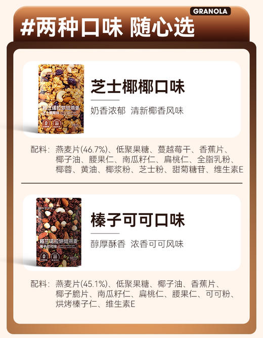 格兰诺拉烘焙燕麦片芝士椰椰味205g 商品图9