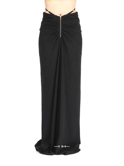 Rui Built | 棉麻G字腰饰拉链长半裙 商品图0