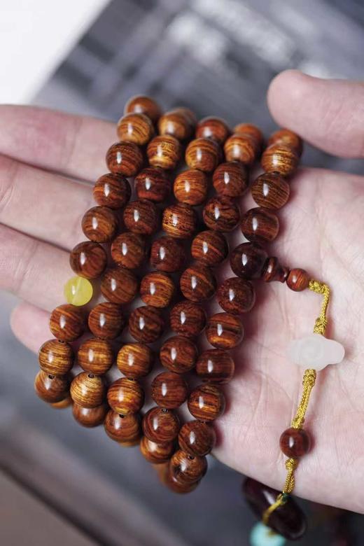 6050 海黄 绚丽山水纹手串1.0x108颗 商品图2