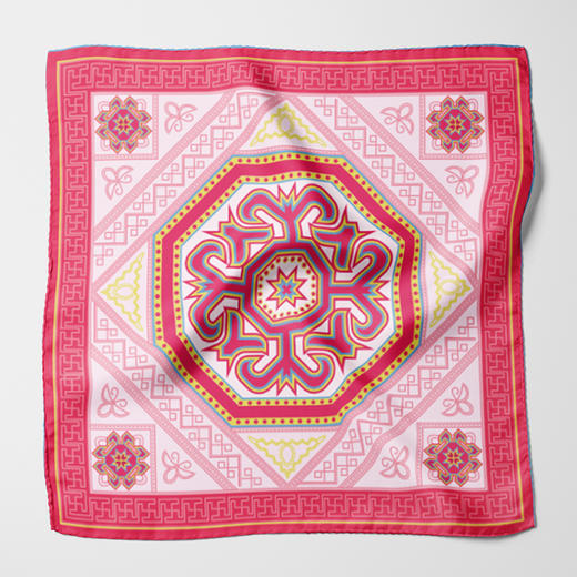 深山集市 手卷边苗族几何纹丝巾 商品图3