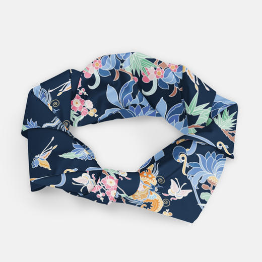 深山集市 梅兰竹菊蝴蝶纹丝巾 商品图2