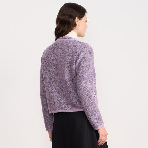 EITIE爱特爱精致小香风紫色法式通勤优雅直筒短外套秋冬新款D2503909 商品图4