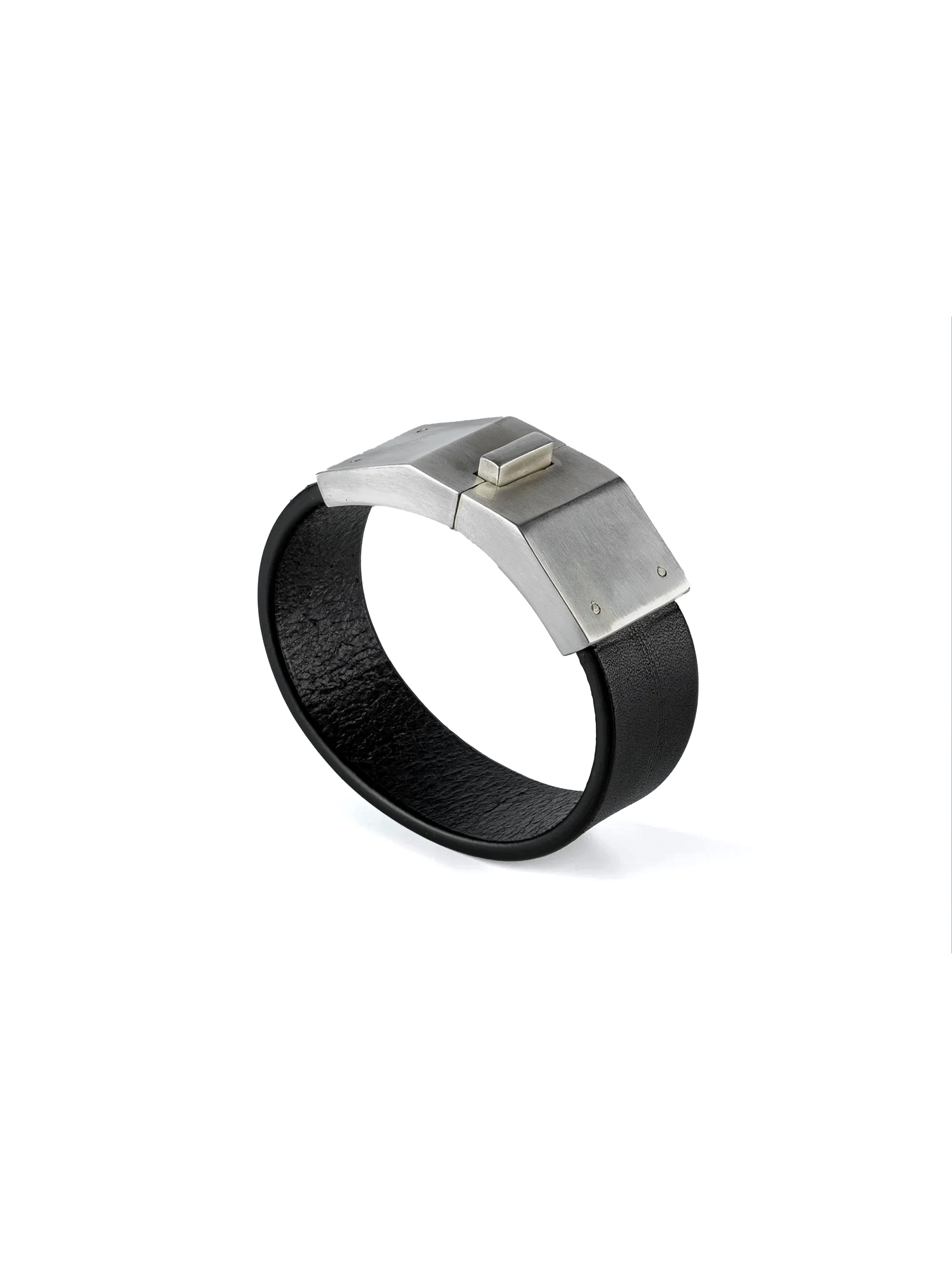 Box Lock Bracelet (Facet, Narrow, BLK+AS)