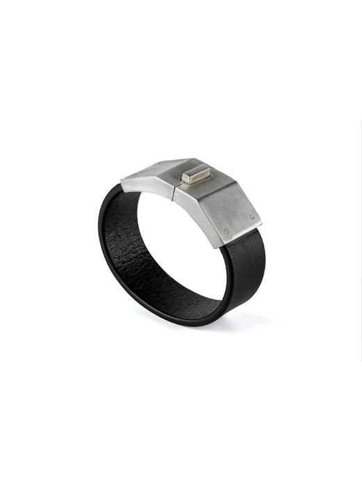 Box Lock Bracelet (Facet, Narrow, BLK+AS) 商品图0