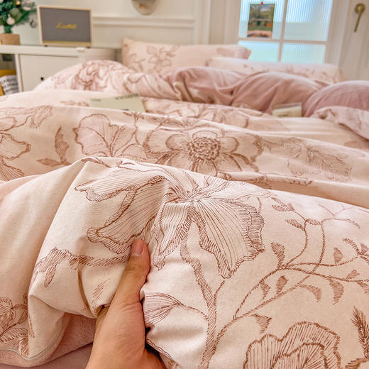 【换季出清】自然醒A版纯棉磨毛B版高克重牛奶绒系列单被套QJ 商品图10