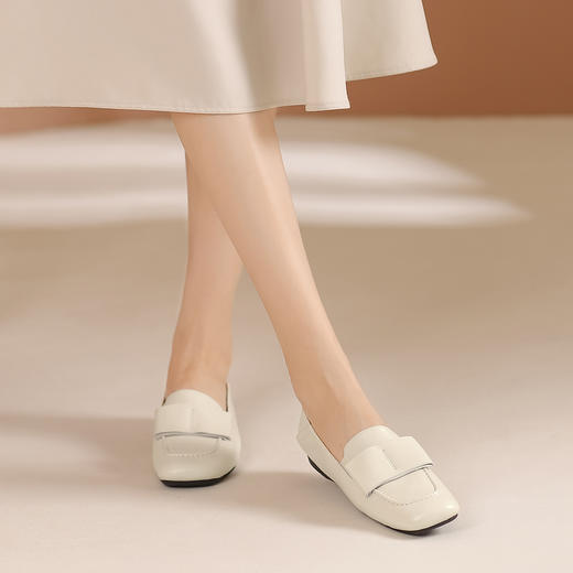 西村名物秋季新款舒适软底软面薄底平跟防滑深口单鞋乐福鞋T24CM37971 商品图1