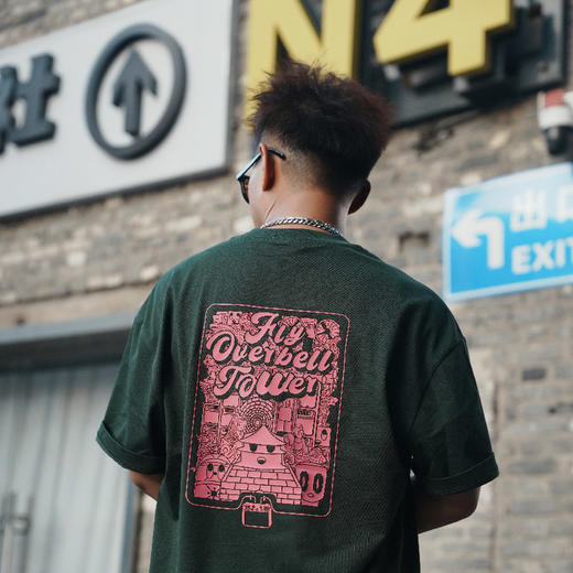 VANQ RIDGE万重飞跃钟楼款T恤墨绿/灰/荧光绿 商品图5