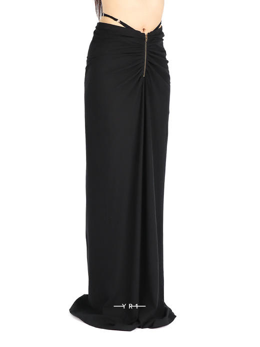 Rui Built | 棉麻G字腰饰拉链长半裙 商品图2