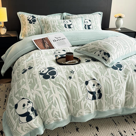 【换季出清】自然醒A类高克重5D立体浮雕宽边牛奶绒被套单件冬季双面珊瑚绒加厚被罩 QJ 商品图0