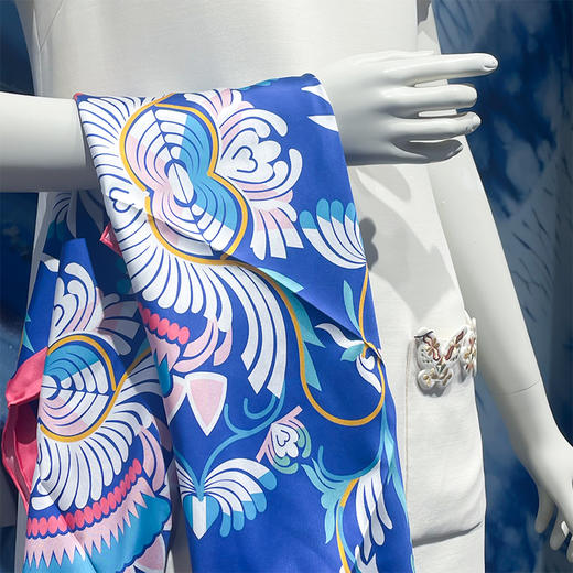 深山集市 苗族破线植物花纹丝巾 商品图2