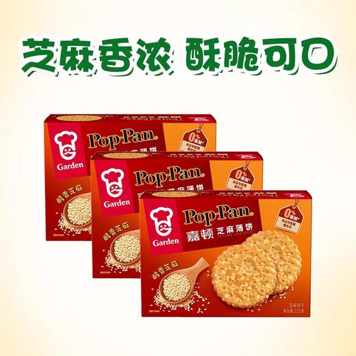 嘉顿 香葱薄饼/芝麻薄饼225g*2袋 咸味葱油薄脆芝麻饼干 办公室休闲零食 48小时发货 商品图2