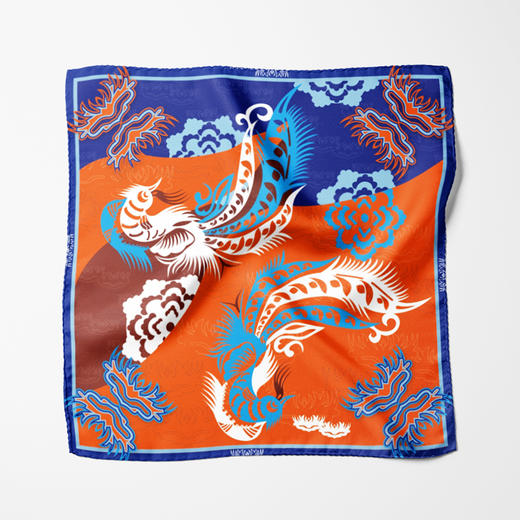 深山集市 木版双凤纹丝巾 商品图3