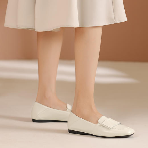 西村名物秋季新款舒适软底软面薄底平跟防滑深口单鞋乐福鞋T24CM37971 商品图5