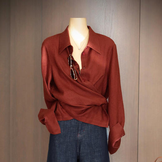 良木礼羊毛交叉衬衣（Q259122） 商品图1