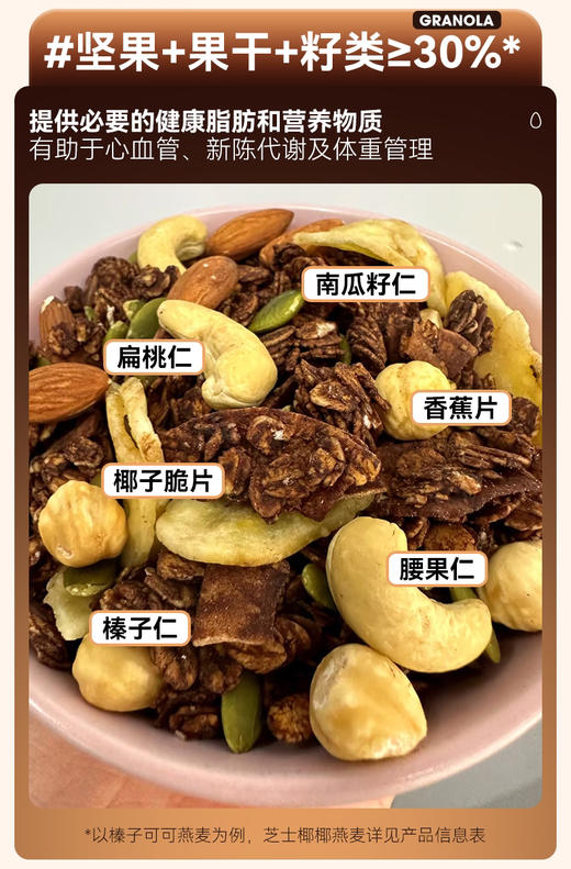 格兰诺拉烘焙燕麦片芝士椰椰味205g 商品图8